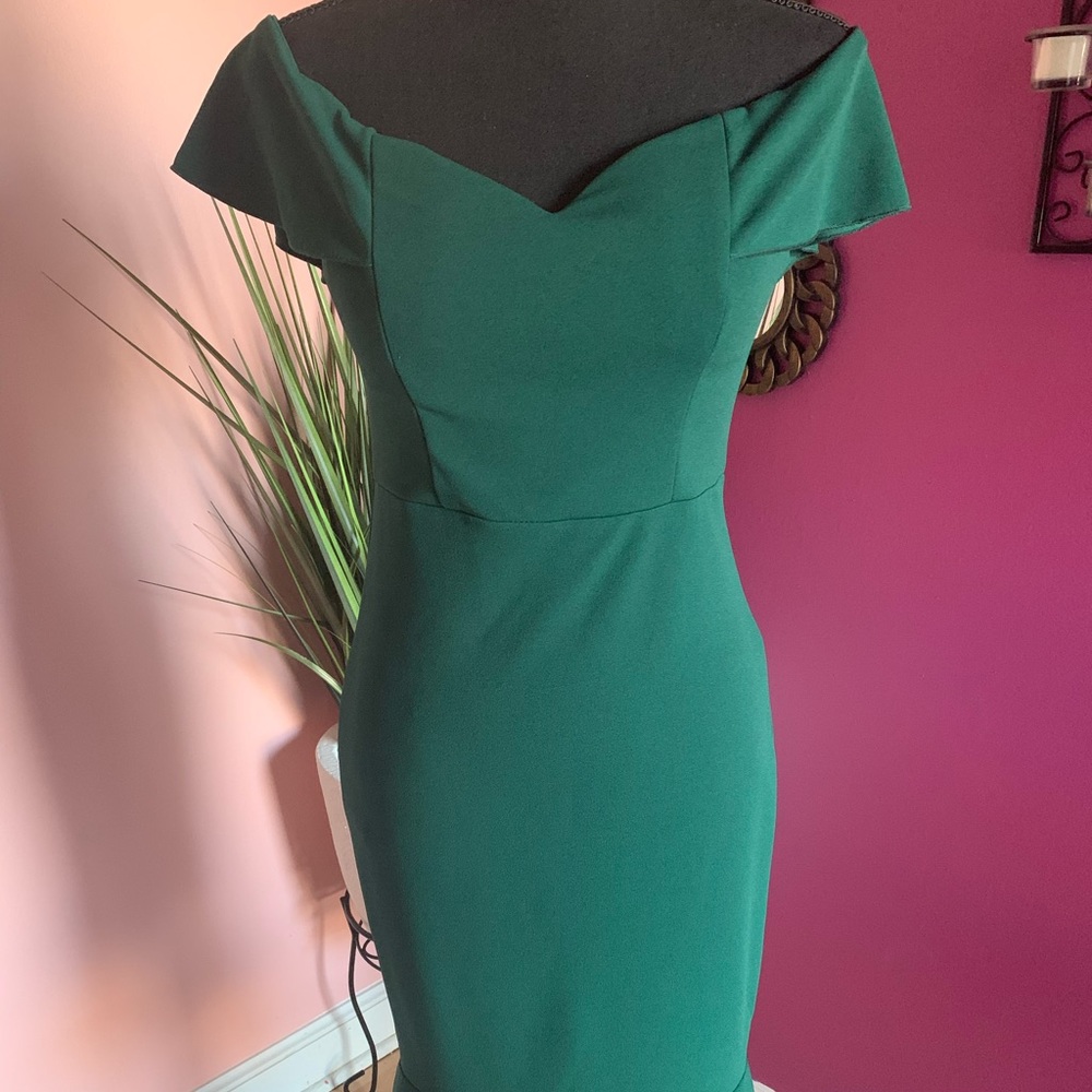 Emerald green high low dress